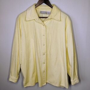 Vintage Blair Corduroy Shacket Womens Large Butter Yellow Cotton‎ Casual Camp